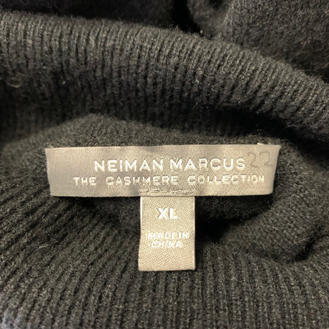 NEIMAN MARCUS Size XL Black Cashmere Turtleneck Sweater
