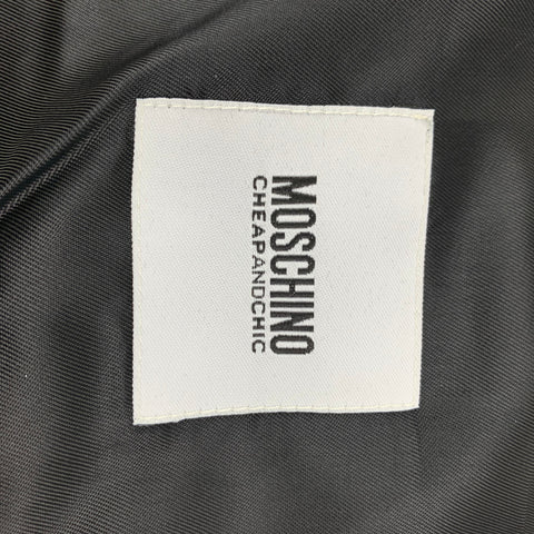 MOSCHINO Taille 6 Veste zippée en polyester noir doré métallisé