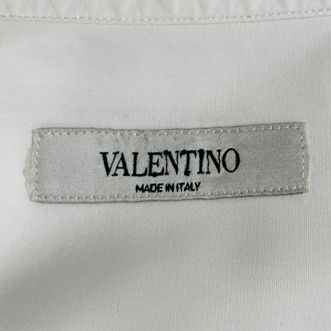 VALENTINO Size M White Cotton Hidden Buttons Long Sleeve Shirt