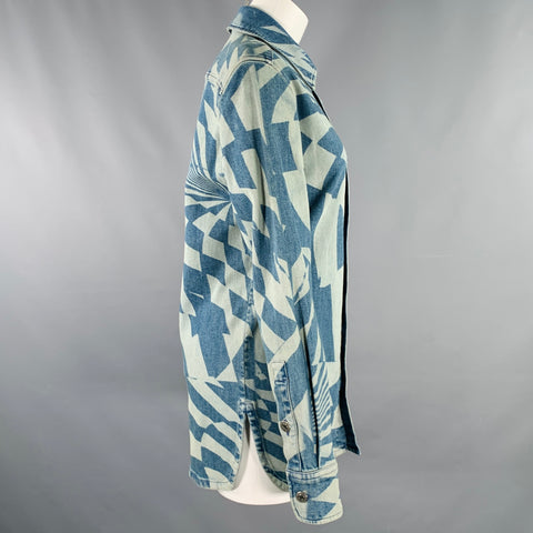 STELLA McCARTNEY Size XXS Blue Light Blue Cotton Optical Jacket
