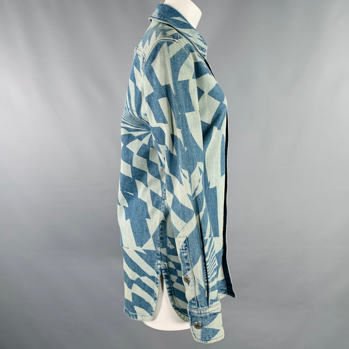 STELLA McCARTNEY Size XXS Blue Light Blue Cotton Optical Jacket