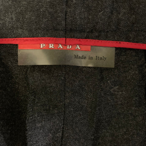 PRADA Size 34 Grey Charcoal Heather Wool Blend Relaxed fit Casual Pants
