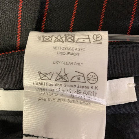 GIVENCHY Size 31 Black Red Grey Pinstripe Wool Straight Dress Pants