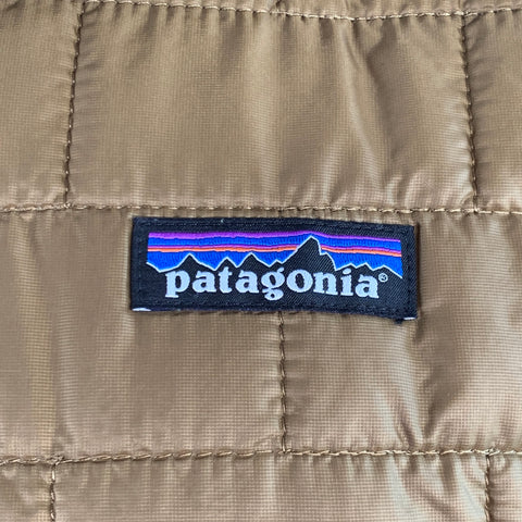 PATAGONIA Size L Tan Quilted Polyester Puffer Jacket