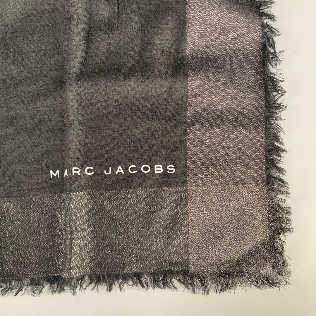 MARC JACOBS Black Metallic Wool Cashmere Blend Scarves