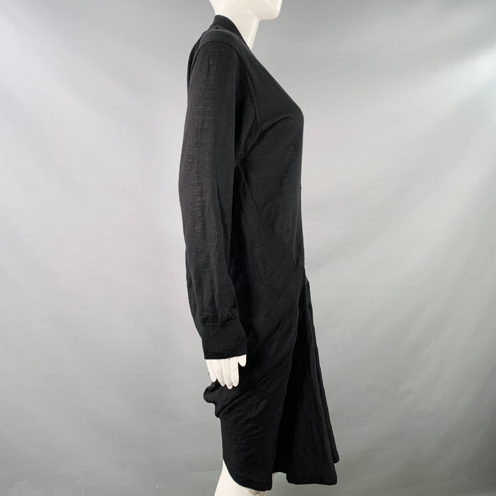 JUNYA WATANABE 2011 Size M Black Wool Long Placket Midi Dress