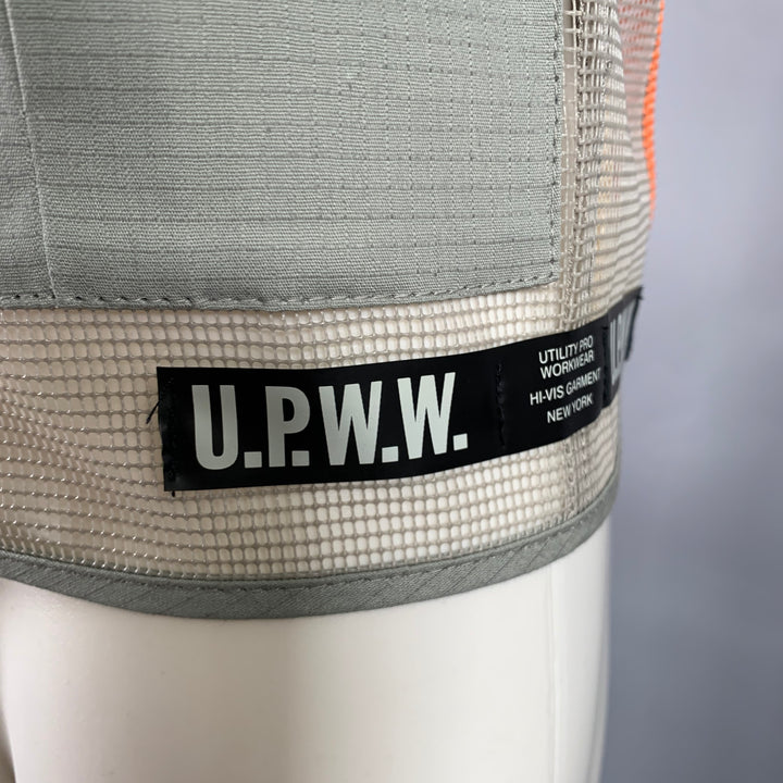 U.P.W.W. Size XS Grey Orange Mesh Polyurethane Utility Vest
