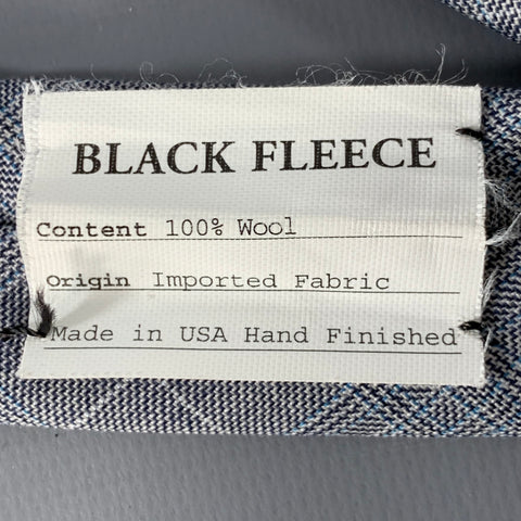 Cravate étroite en laine écossaise gris et blanc BLACK FLEECE
