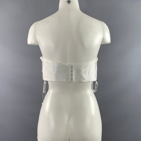 PORTIA & SCARLETT Size 6 White Polyester Blend Beaded Strapless Dress Top