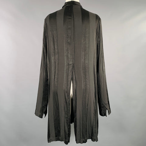 RUNDHOLZ Size S Black Charcoal Viscose Stripe Shirt Dress