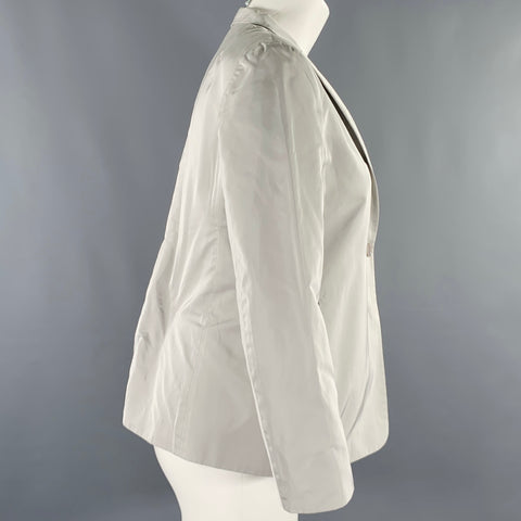 JIL SANDER Size 8 Grey Polyester Silk Single Button Jacket