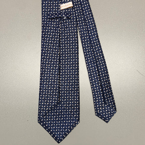 BVLGARI Navy White Polka Dot Silk Tie