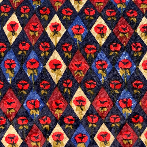 UNGARO Black Red Abstract Floral Silk Tie