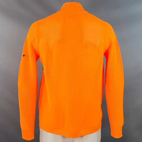 STONE ISLAND SS19 Size XL Fluo Orange Neon Mesh Polyester Zip Up Jacket