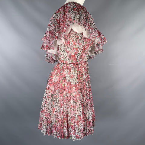GIAMBATTISTA VALLI Size 4 Multi Color Polyester Floral Asymmetrical Dress