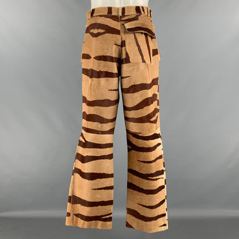 FIORUCCI Talla 38 Pantalones casuales de rayas marrón tostado