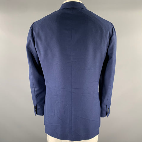 SARTORIO Size 44 Navy Wool Notch Lapel Sport Coat