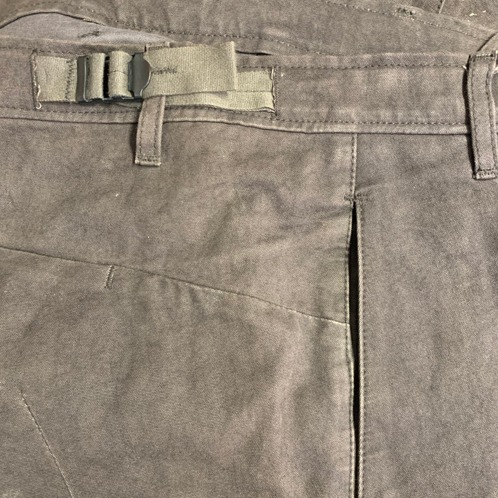 ATTACHMENT Size 34 Brown Cotton Blend Side Tabs Straight Casual Pants
