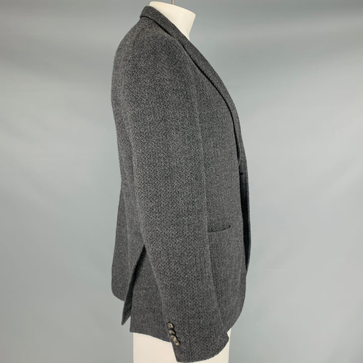 TAGLIATORE Size 44 Grey Virgin Wool Single Breasted Jacket