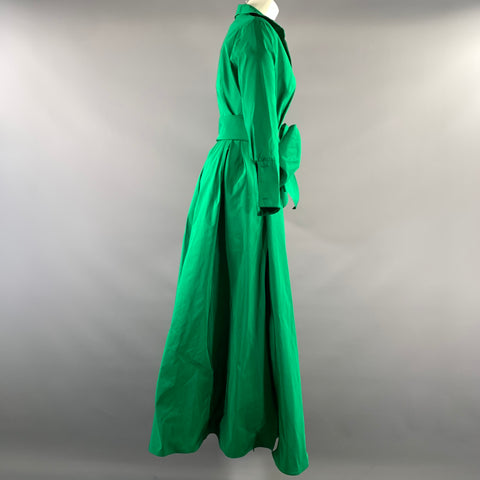 CAROLINA HERRERA Size 8 Green Polyester Maxi Long Gown Evening Wear