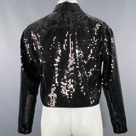 JUNYA WATANABE 2020 Size XS Black Sequined Polyester Cropped Jacket
