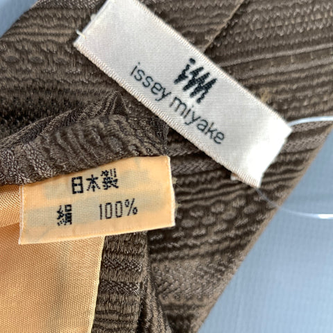 ISSEY MIYAKE Brown Jacquard Silk Tie