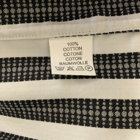 ROBERT GRAHAM Size L White Grey Stripe Cotton Button Up Long Sleeve Shirt