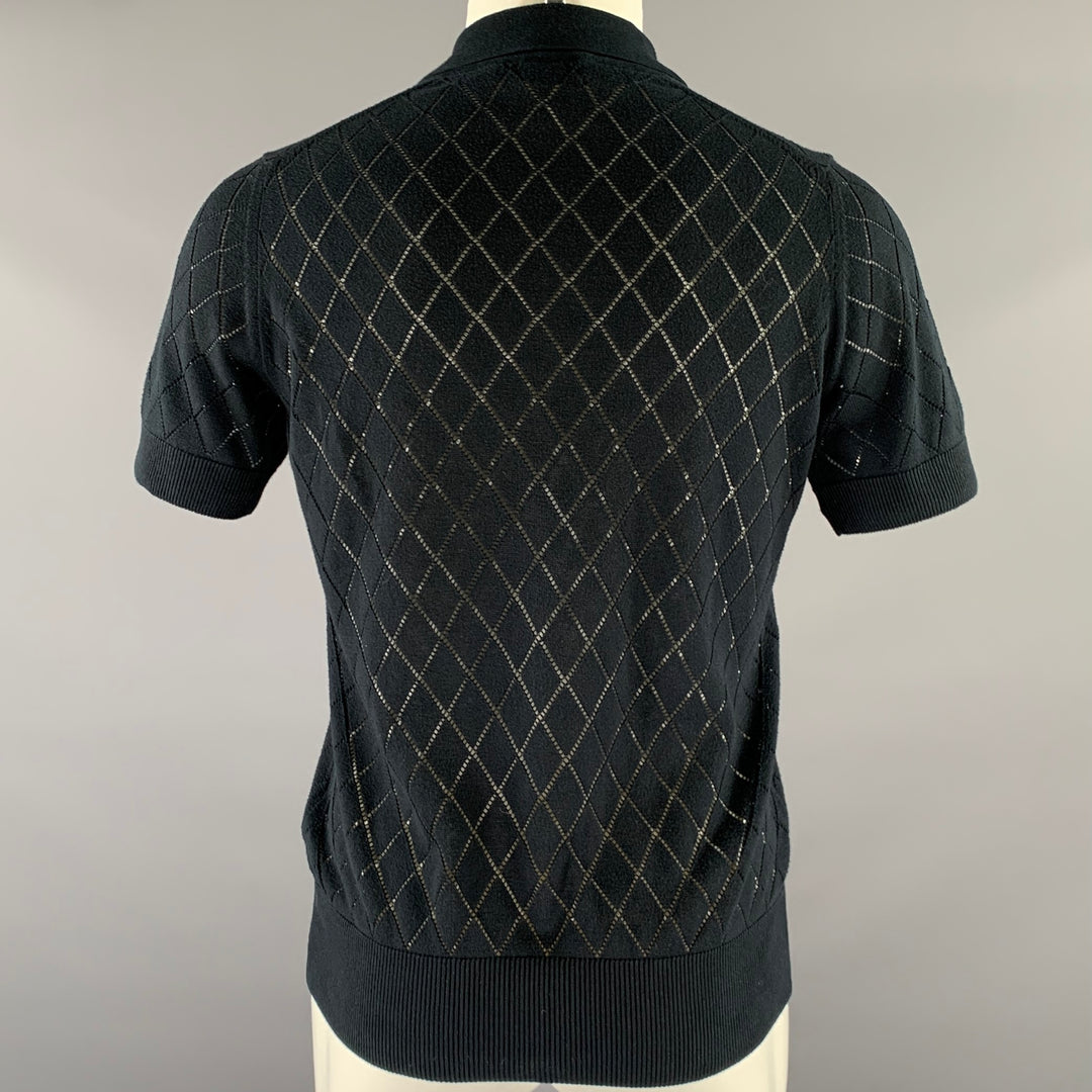 PRINGLE Size M Navy Knit Cotton  Polo