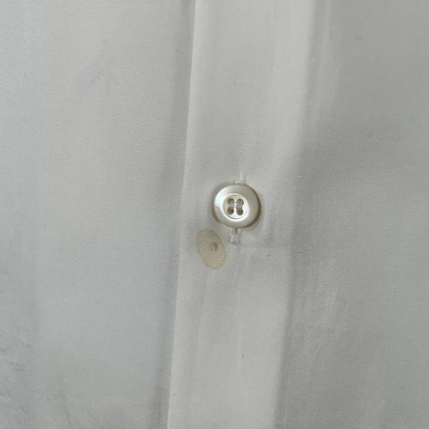 PRADA Size L White Cotton Curved Cutaway Button Up Long Sleeve Shirt