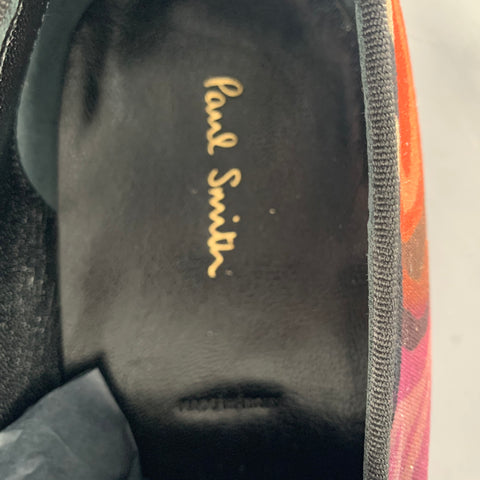 PAUL SMITH Size 10 Purple Multi-Color Print Velvet Slip On Loafers
