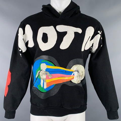 KID CUDI Size S Limited Edition Black Multi Color Cotton Hoodie Sweatshirt