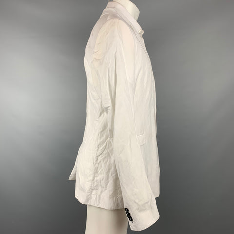 UNCONDITIONAL Size XL White Wrinkled Acetate / Viscose Sport Coat