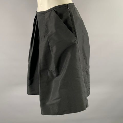 MIU MIU Size 0 Black Nylon Blend High Waisted Mini Skirt