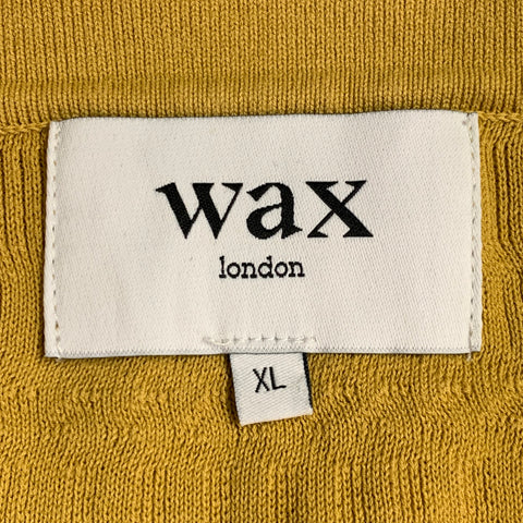 WAX SS23 Size XL Yellow Mustard Textured Cotton Half Placket Polo