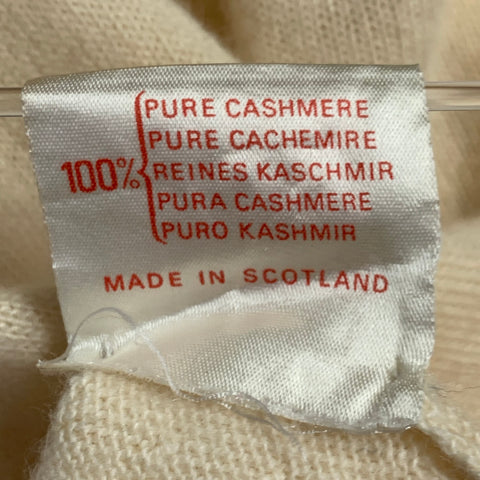 PRINGLE Taille M Pull à col roulé en cachemire tricoté crème