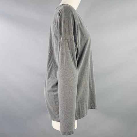 DRIES VAN NOTEN Size M Grey Charcoal V-Neck Casual Top