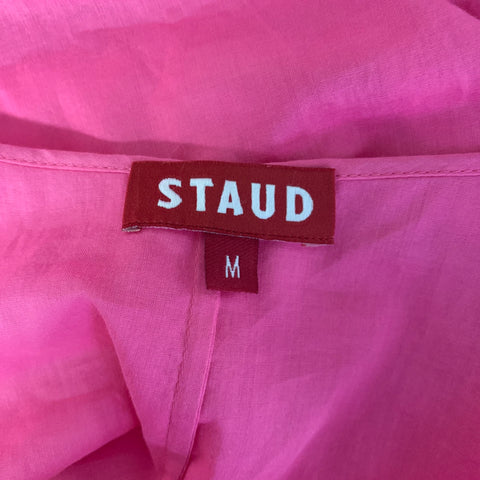 STAUD Size M Pink Polyester See Through Ballon Dress