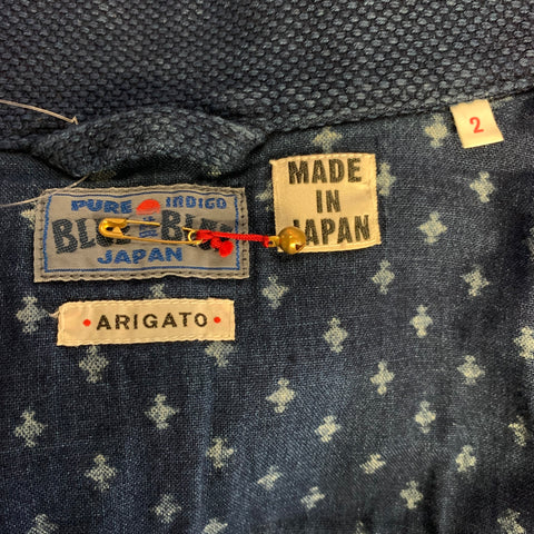 BLUE BLUE JAPAN SS2020 Size L Blue Indigo Cotton Kimono Coat
