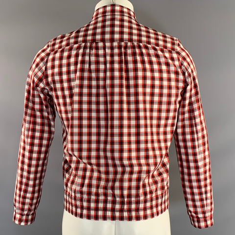 J.LINDEBERG Size M Red White Plaid Polyamide Zip Up Jacket