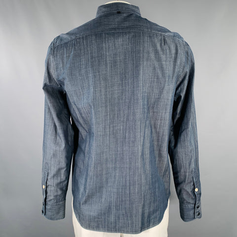 RAG & BONE Size L Indigo Cotton Button Up Long Sleeve Shirt