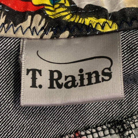 TRAVER RAINS Size L Multi Color Comic Book Graphic Zip Up Vest