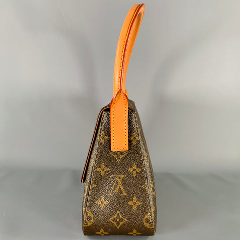 LOUIS VUITTON Brown Beige Monogram Leather Coated Canvas Bag