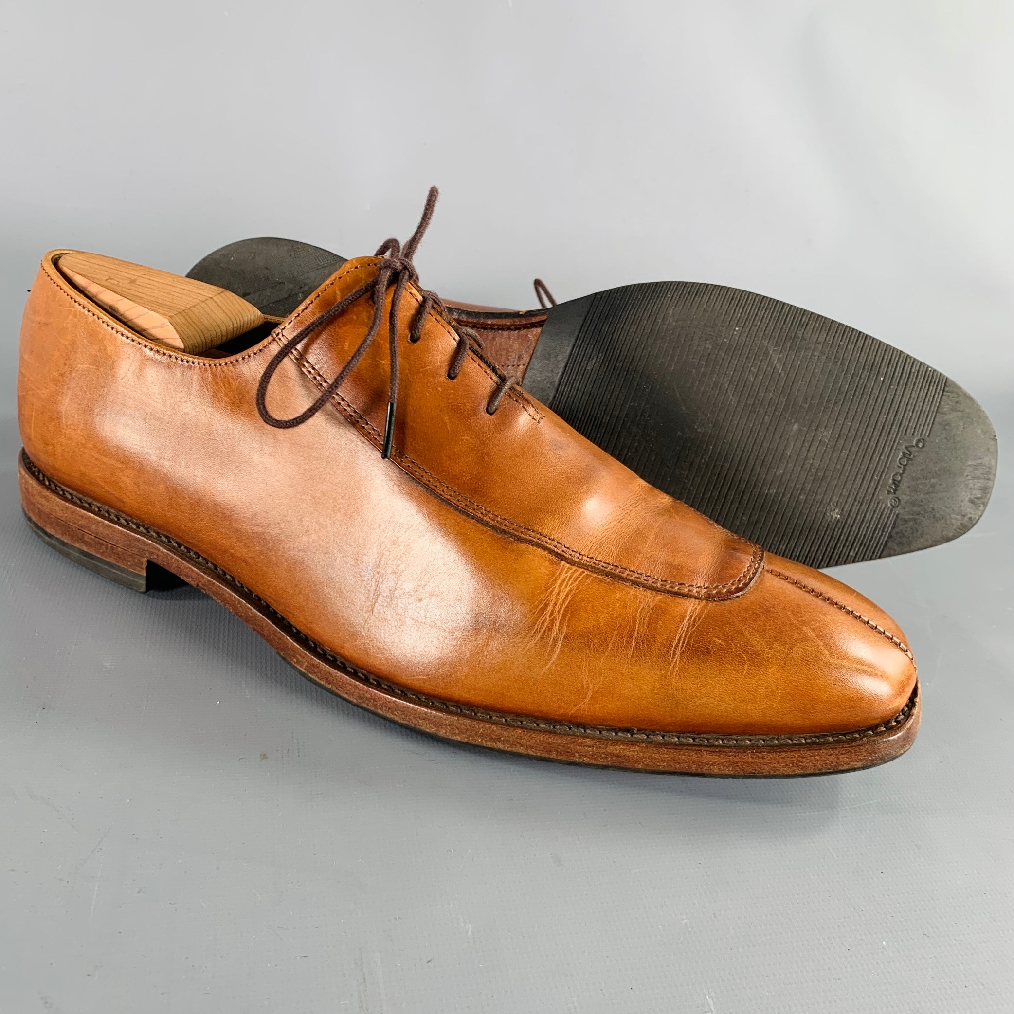 ALLEN EDMONDS Size 9.5 -Berkeley- Tan Leather Lace-Up Shoes – Sui