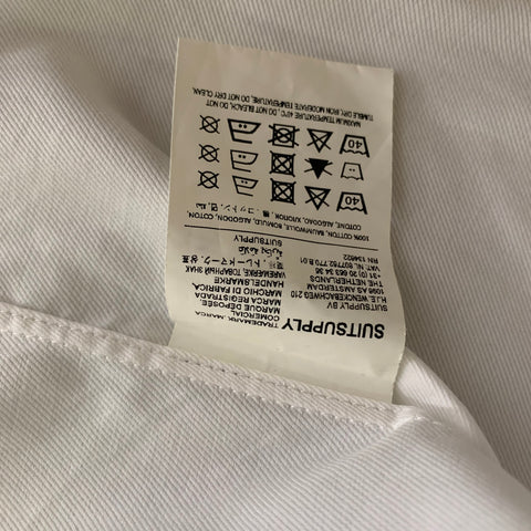 SUIT SUPPLY Size S White Solid Cotton Button Down Long Sleeve Shirt