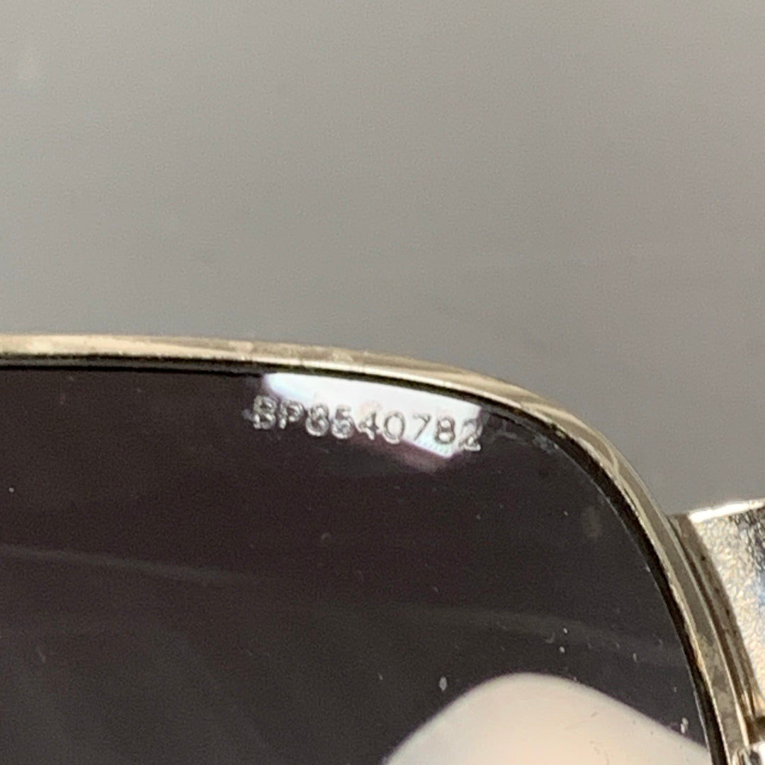 PRADA Silver Black Metal Pilot Sunglasses