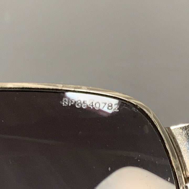 PRADA Silver Black Metal Pilot Sunglasses
