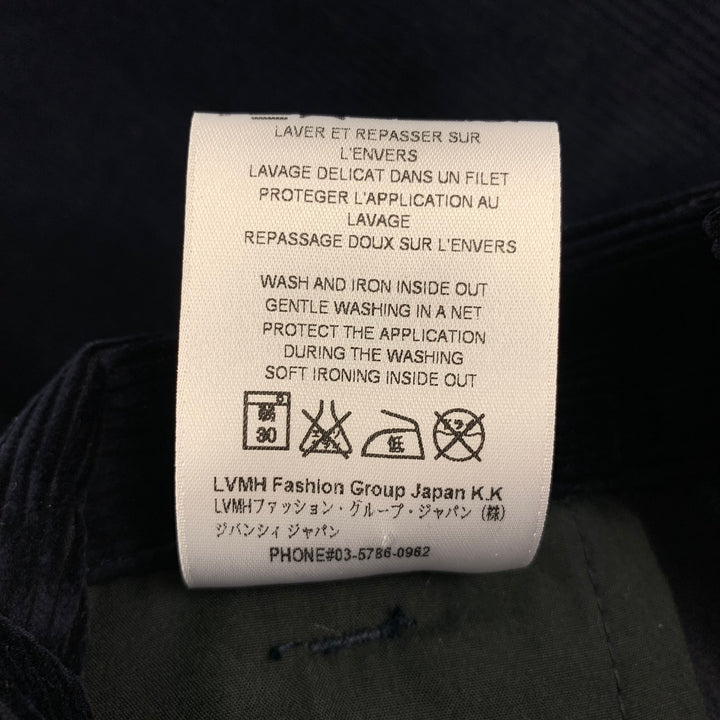 GIVENCHY Size 32 Navy Blue Relaxed Corduroy Combat Trousers