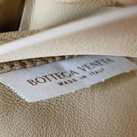 BOTTEGA VENETA Mini Cassette Tan Woven Leather Waist Bag
