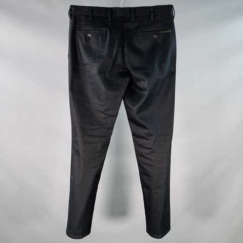 PRADA Size 31 Black Twill Cotton Tapered Casual Pants