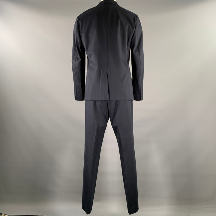 THEORY Size 42 Navy Solid Cotton Polyester Notch Lapel Suit